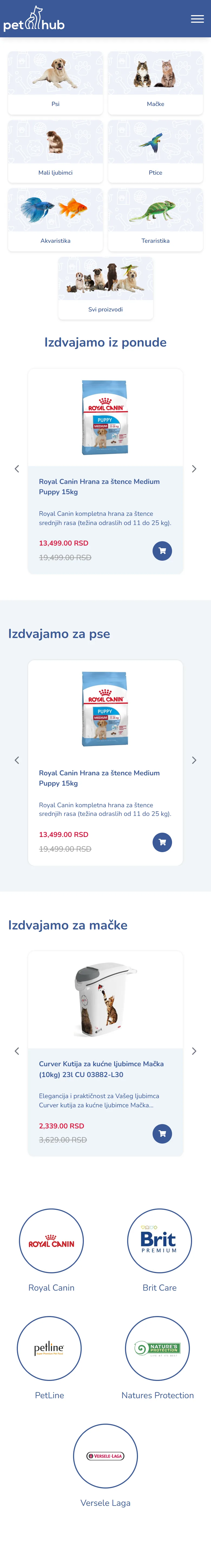 Pet pijaca sa kategorijama i ponudama